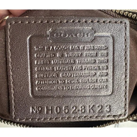 Coach Hampton Signature Jacquard Shoulder Bag Brown Red Suede Stripe Y2K Vintage - Picture 7 of 16